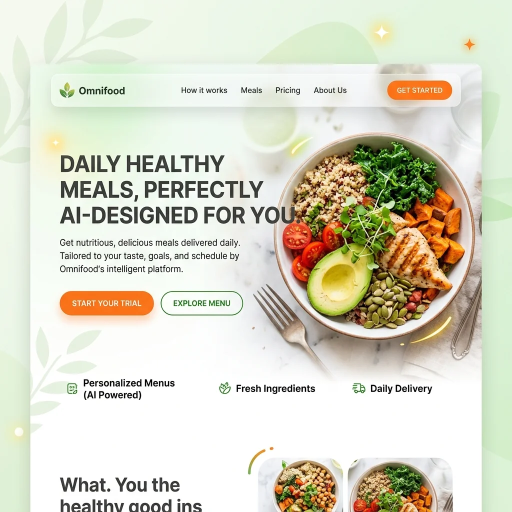 Omnifood healthy meal subscription website